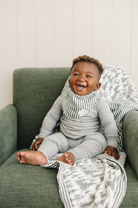 Green Stripes Classic Muslin Bib