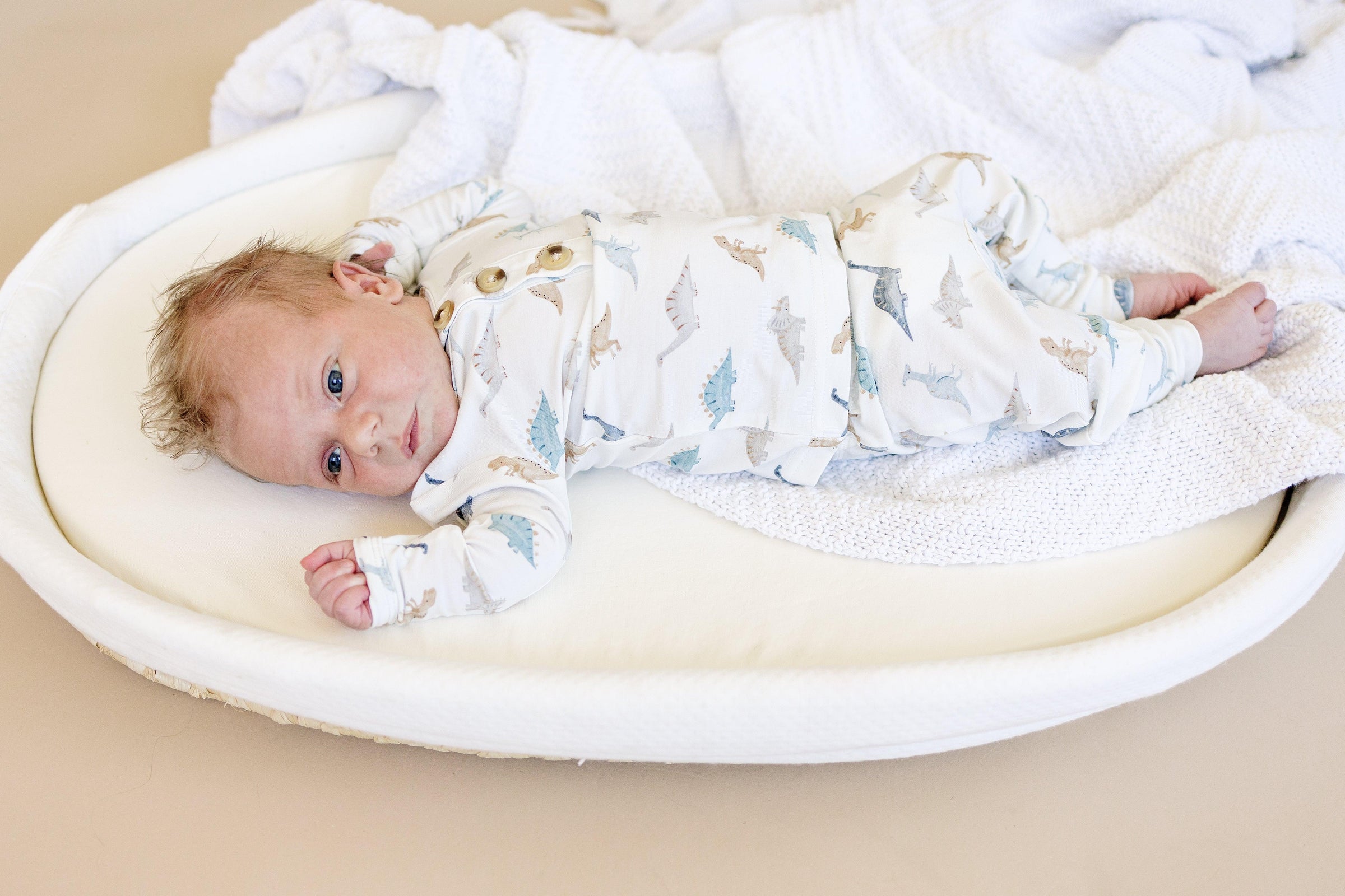 Snugglesaurus 2pc Henley Bamboo Pajamas - Sizes Newborn & Up! - BIG FRENCHIES