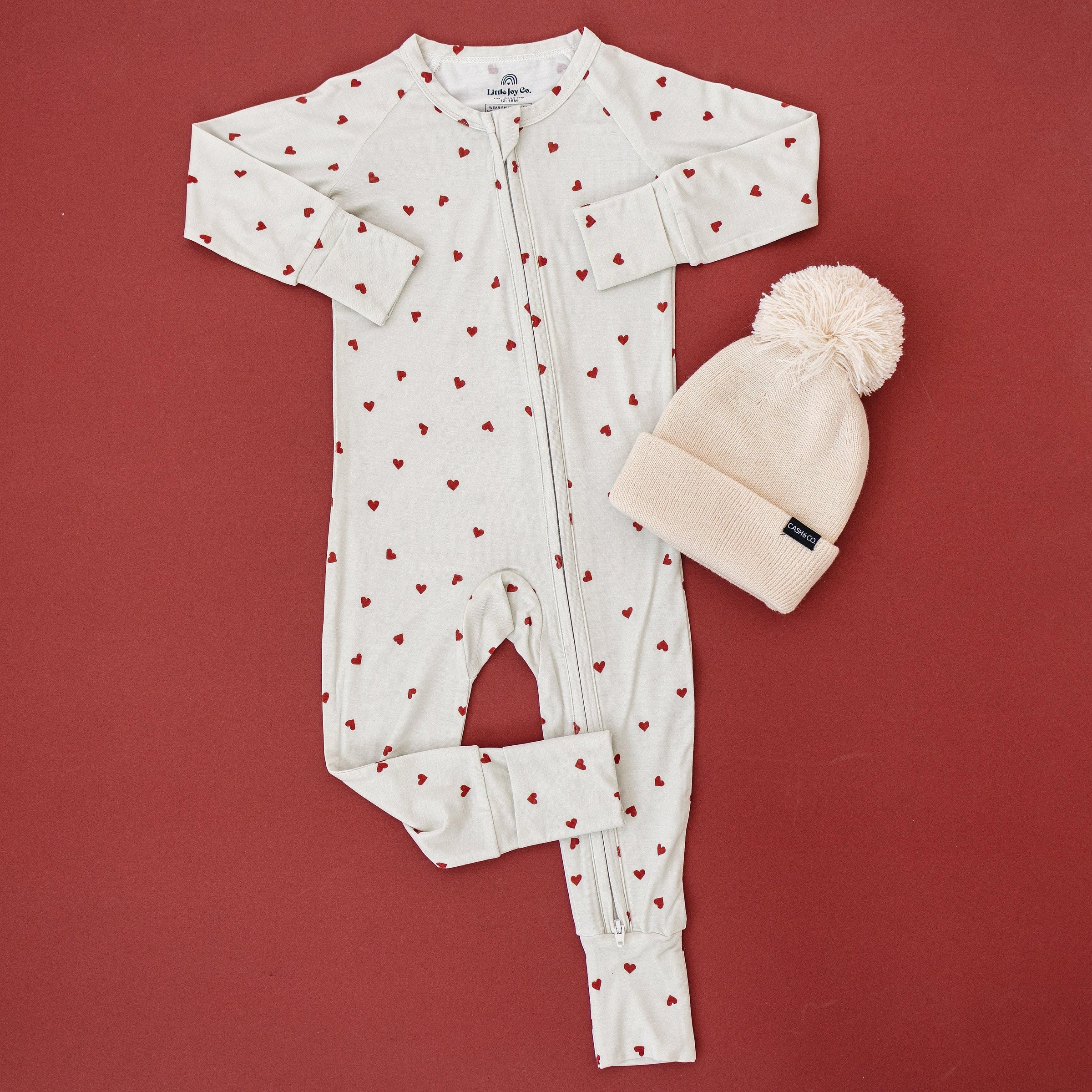 Tiny Hearts Bamboo Zippy Pajamas - BIG FRENCHIES