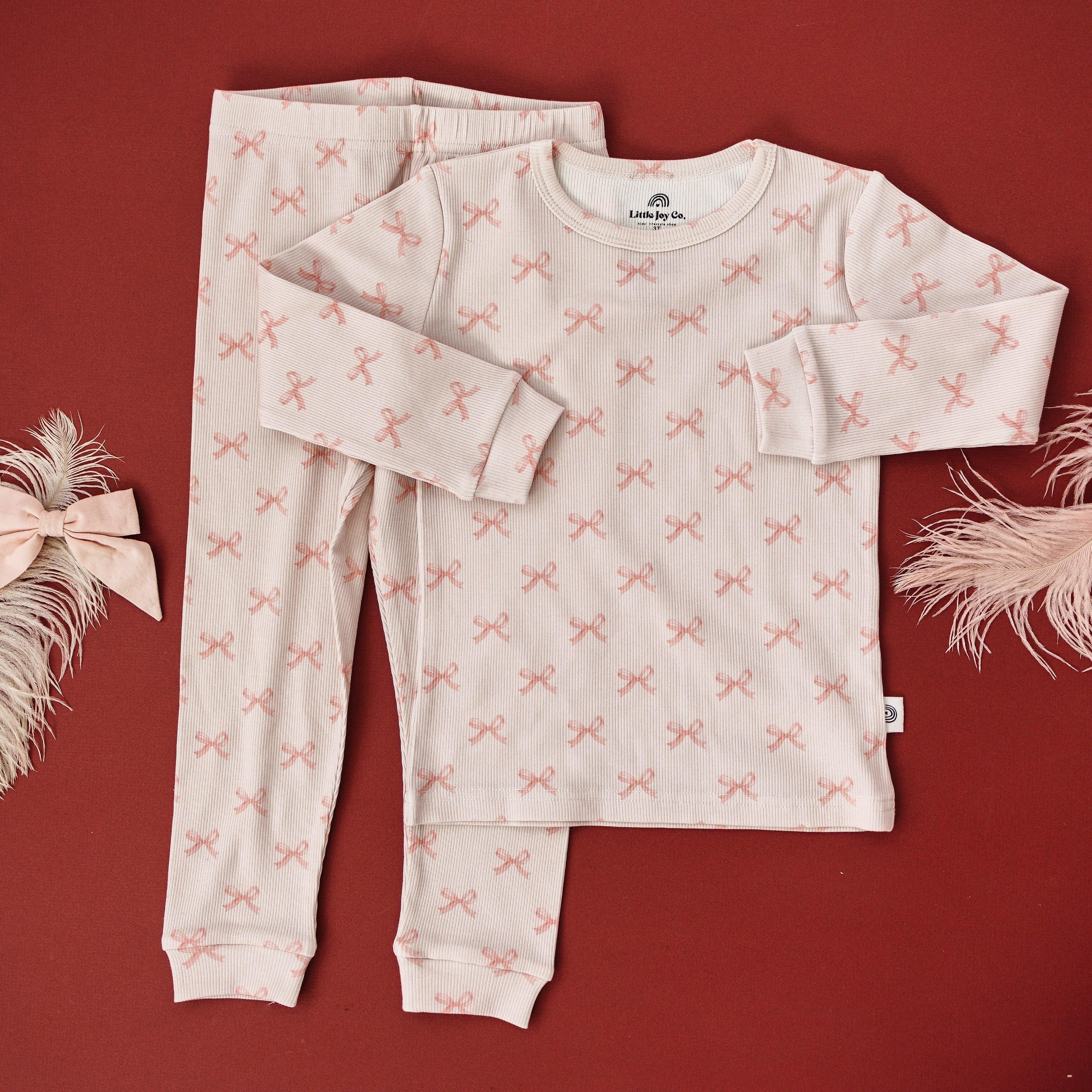 Blushing Bows 2pc Bamboo Pajamas - BIG FRENCHIES