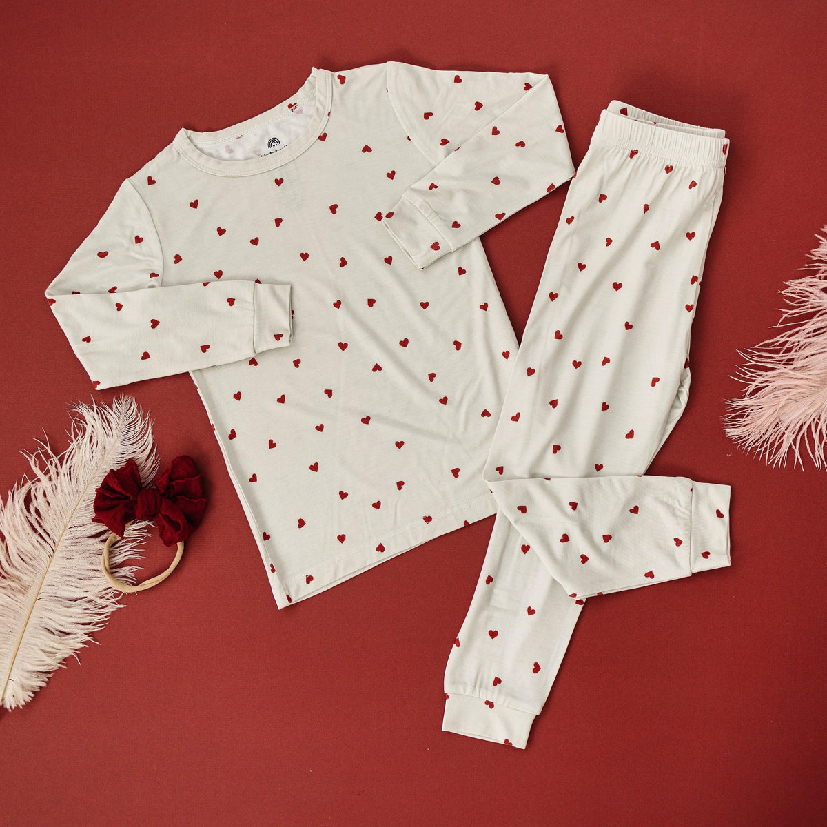 Tiny Hearts 2pc Bamboo Pajamas - BIG FRENCHIES