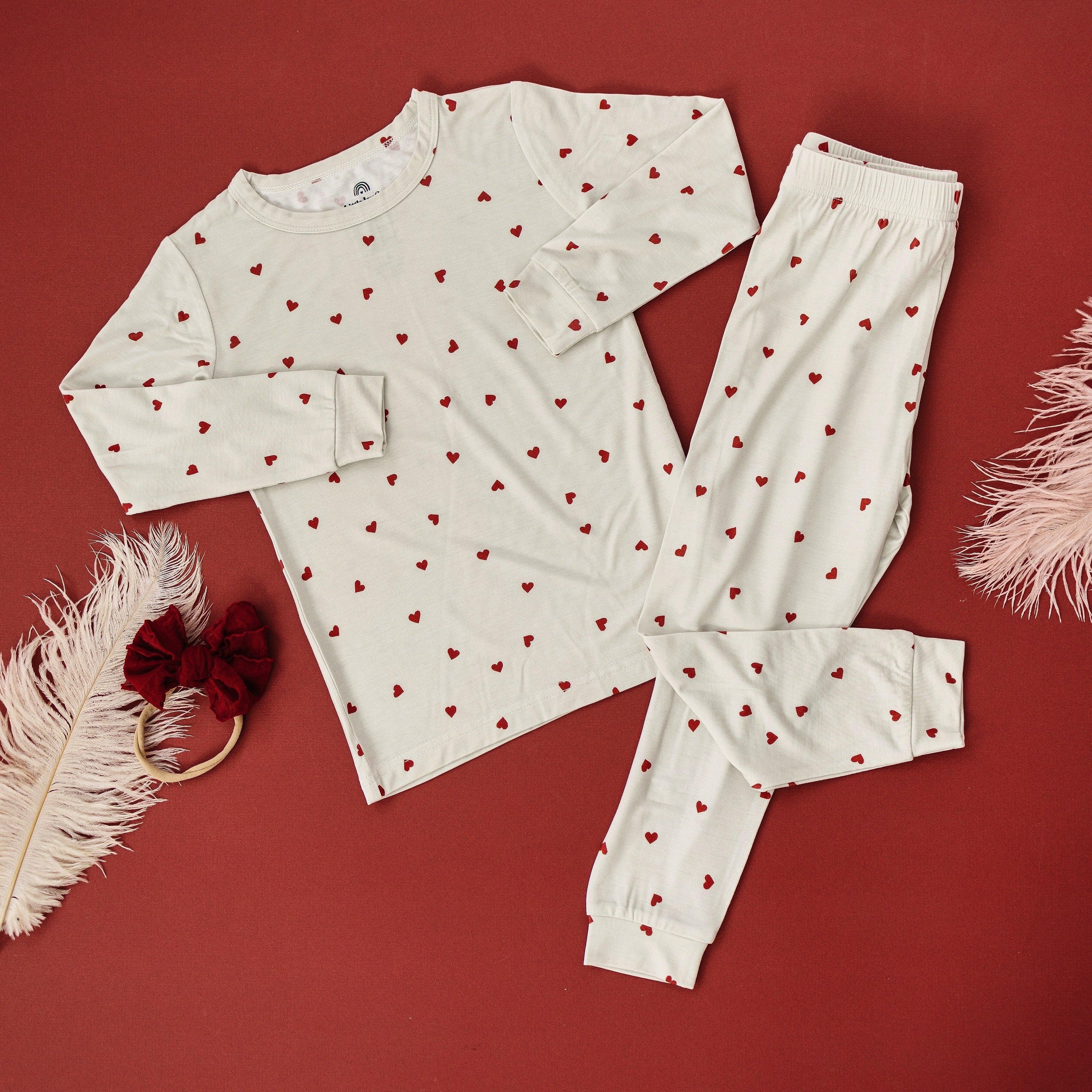 Tiny Hearts 2pc Bamboo Pajamas - BIG FRENCHIES