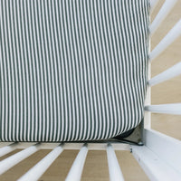 Green Stripes Muslin Crib Sheet - BIG FRENCHIES