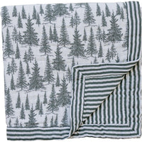 Forest + Green Stripes Muslin Quilt - BIG FRENCHIES