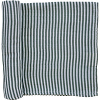 Green Stripes Muslin Swaddle Blanket - BIG FRENCHIES