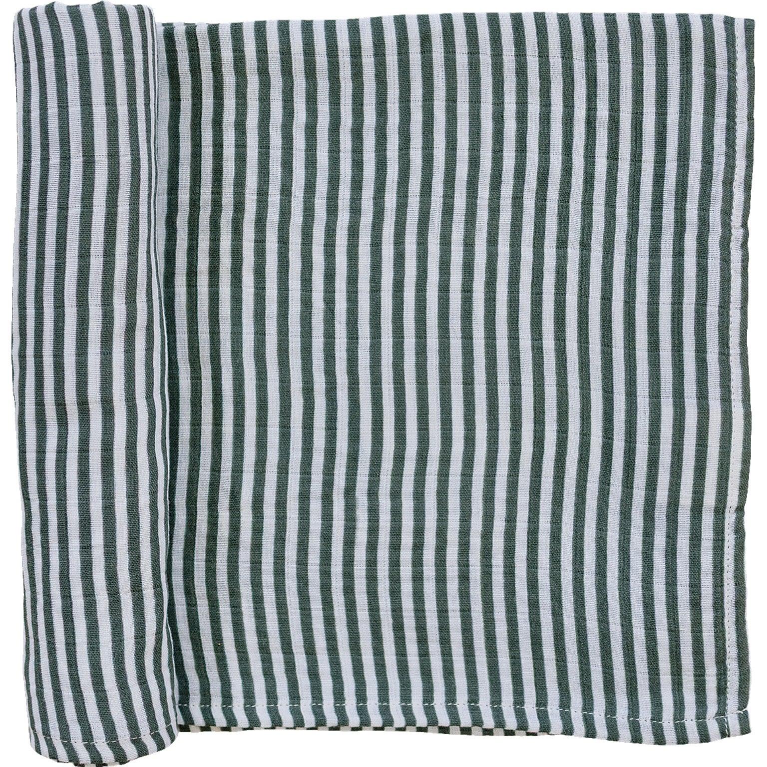 Green Stripes Muslin Swaddle Blanket - BIG FRENCHIES