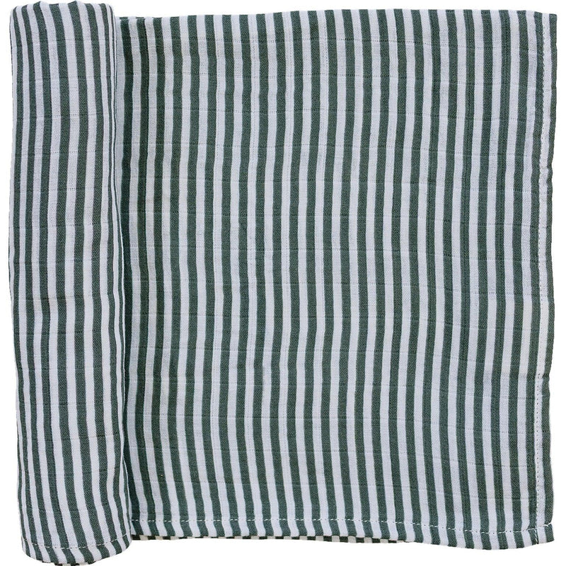 Green Stripes Muslin Swaddle Blanket - BIG FRENCHIES