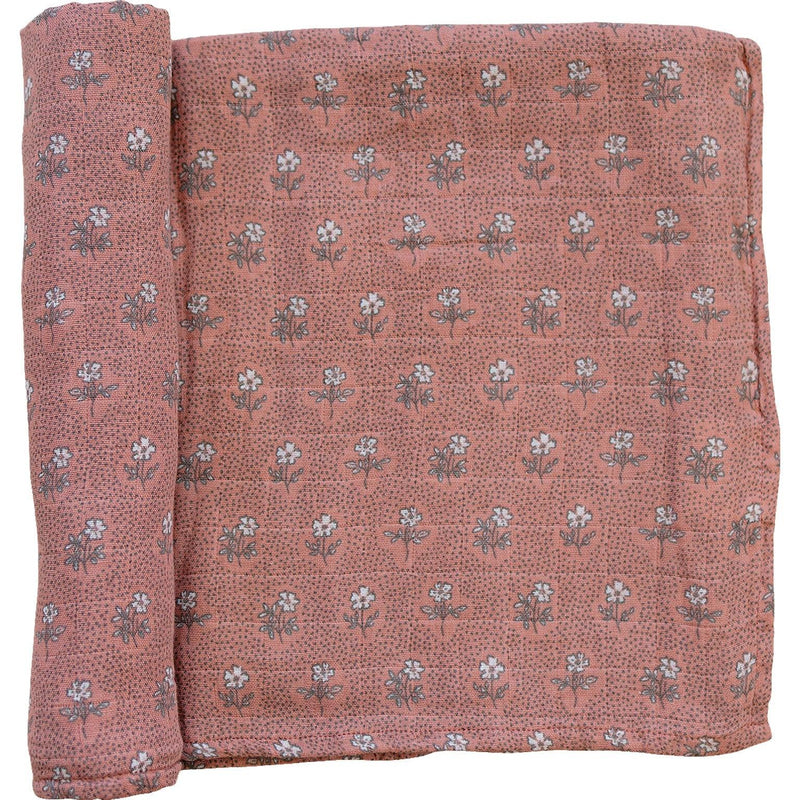 Vintage Pink Floral Muslin Swaddle Blanket - BIG FRENCHIES