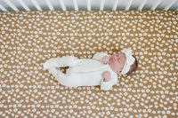 Mustard Floral Bamboo Stretch Crib Sheet - BIG FRENCHIES
