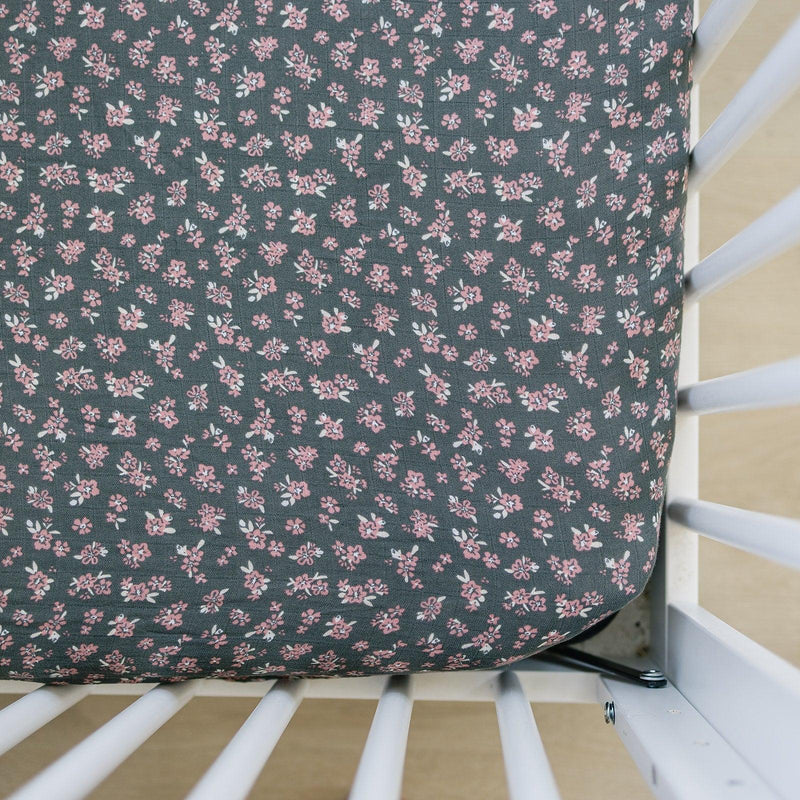 Olive Bloom Muslin Crib Sheet - BIG FRENCHIES