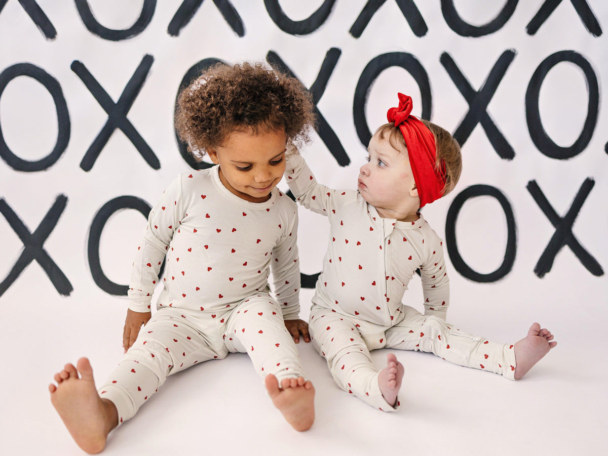 Tiny Hearts Bamboo Zippy Pajamas - BIG FRENCHIES