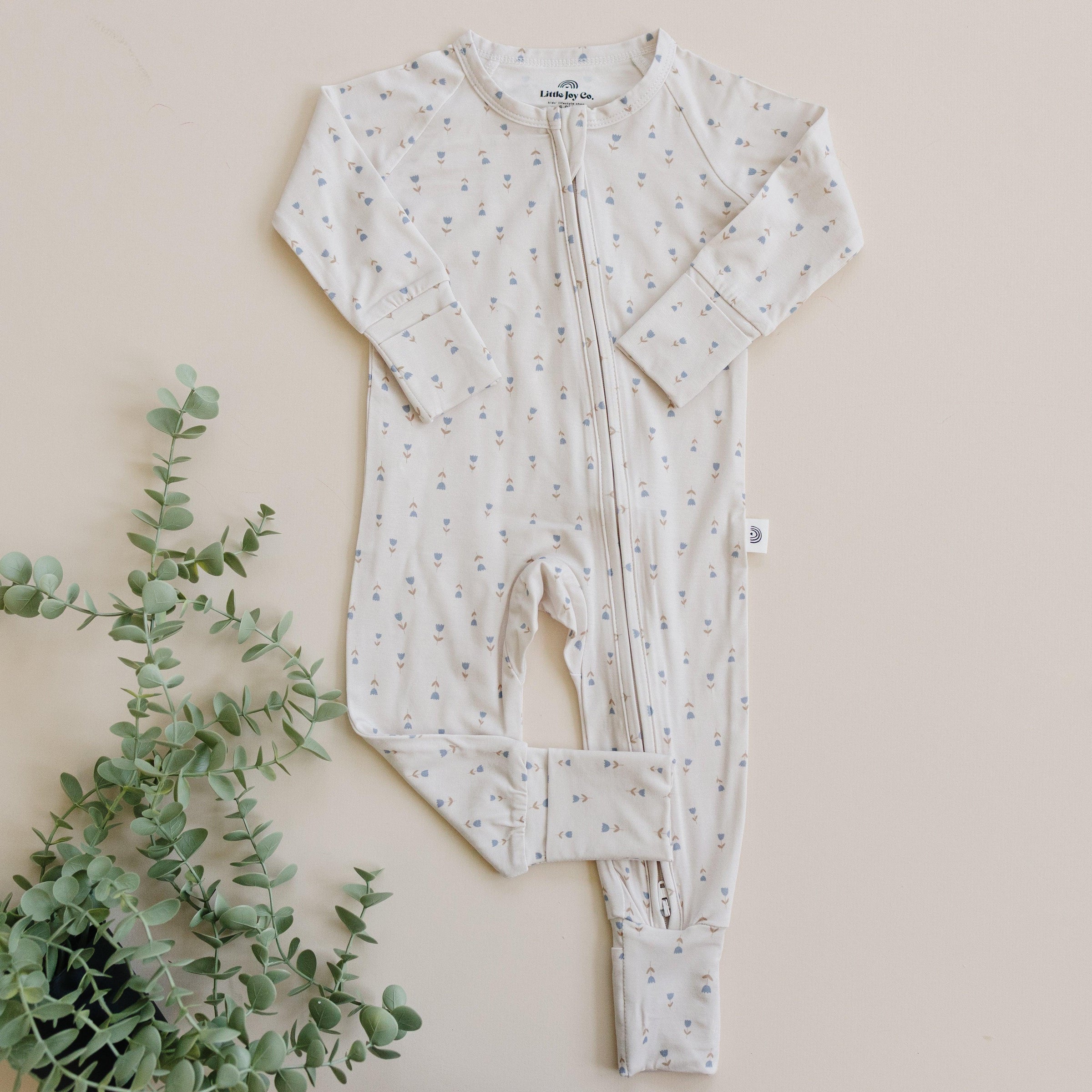 Tiny Tulips Bamboo Zippy Pajamas - BIG FRENCHIES