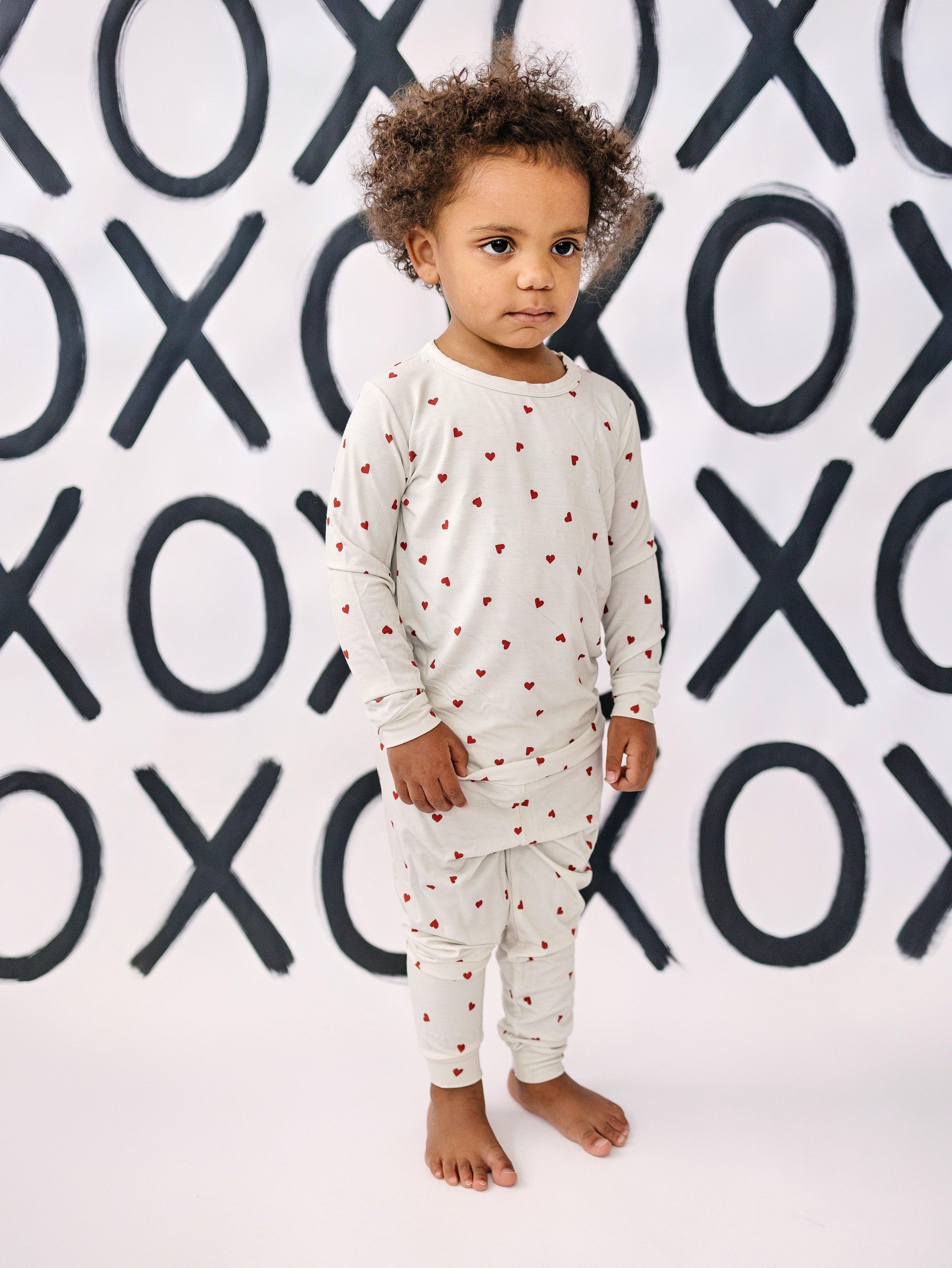 Tiny Hearts 2pc Bamboo Pajamas - BIG FRENCHIES