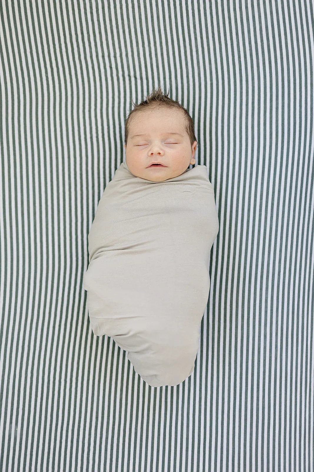 Green Stripes Muslin Crib Sheet - BIG FRENCHIES