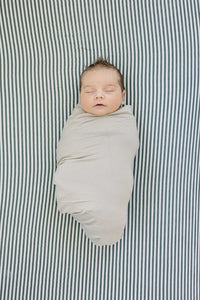 Green Stripes Muslin Crib Sheet - BIG FRENCHIES