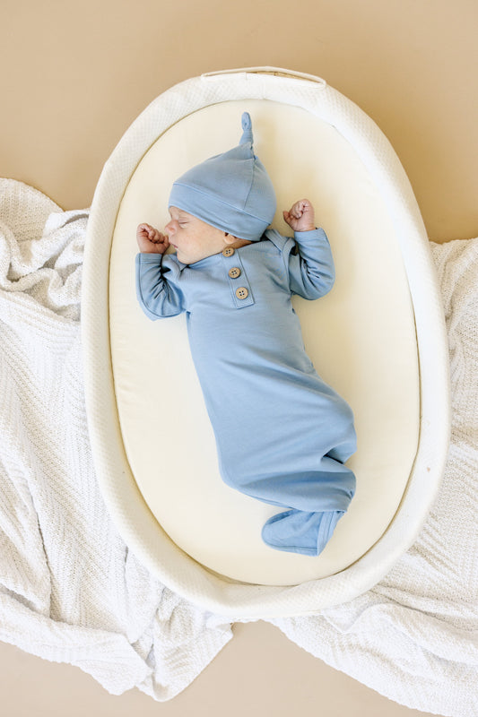 Newborn Bamboo Gown & Hat Set - BIG FRENCHIES