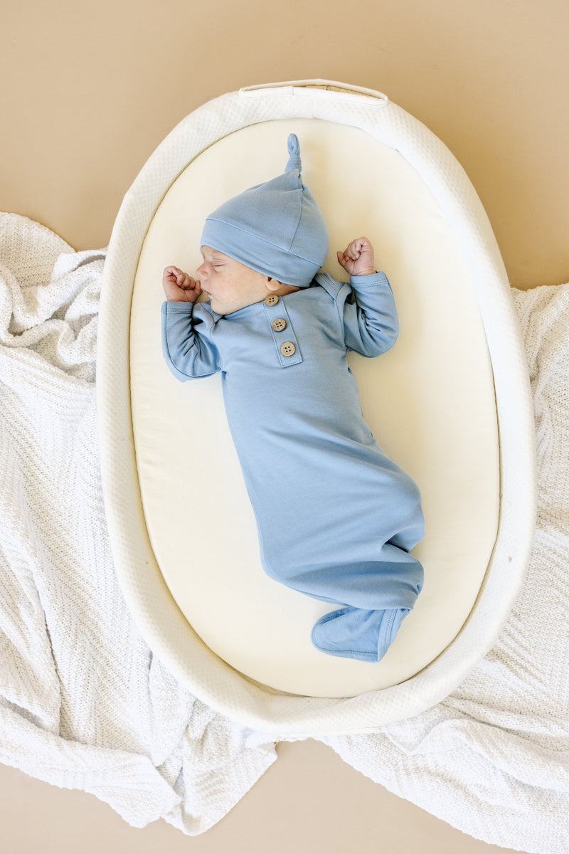Newborn Bamboo Gown & Hat Set - BIG FRENCHIES
