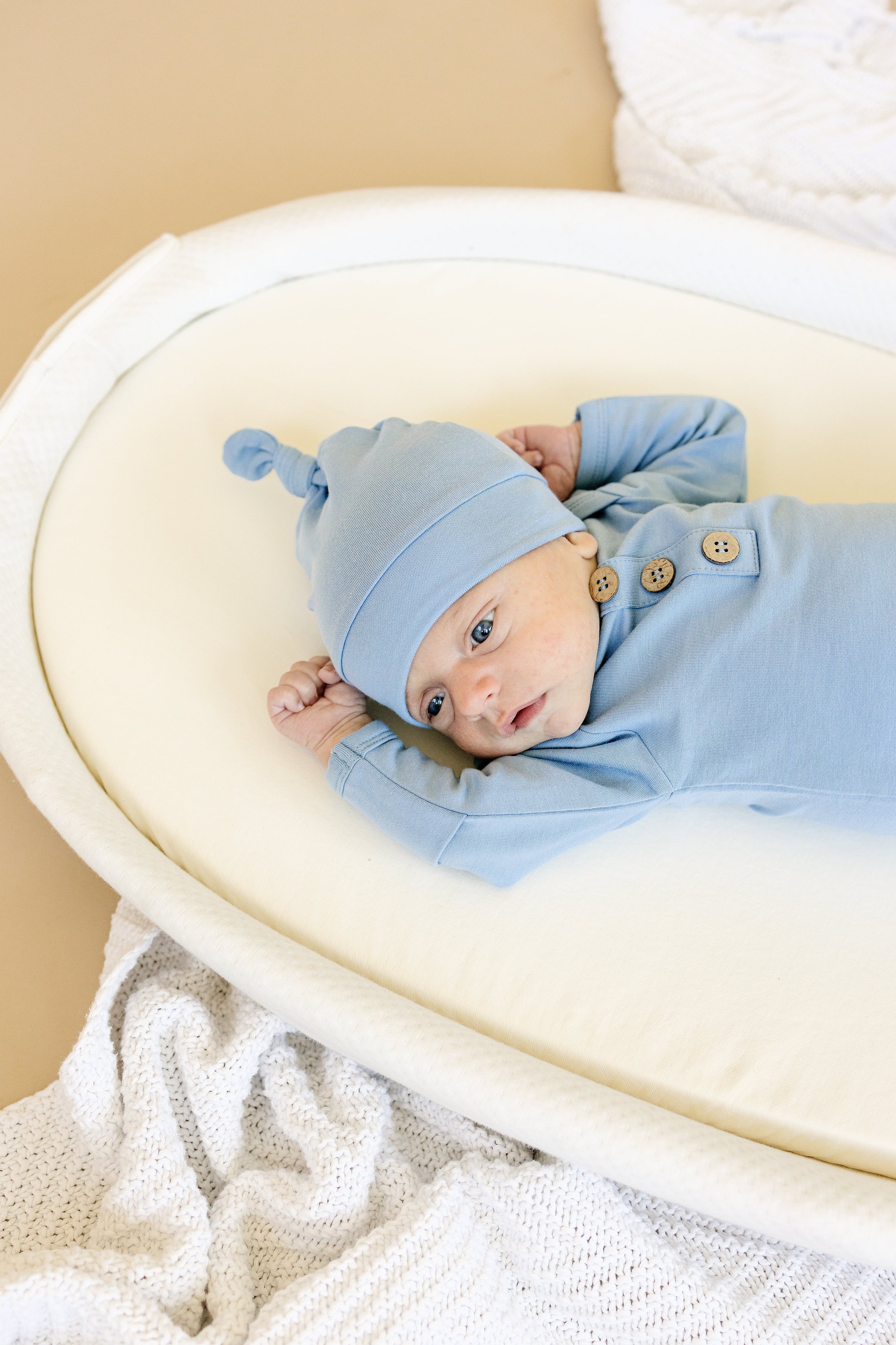 Newborn Bamboo Gown & Hat Set - BIG FRENCHIES