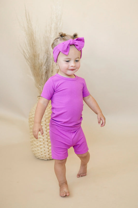 Solid Ribbed Bamboo 2pc Pajamas - more colors - BIG FRENCHIES