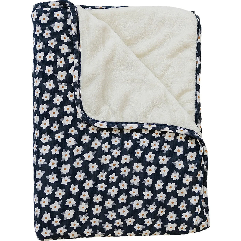 Navy Daisy Bamboo Fleece Quilt - BIG FRENCHIES