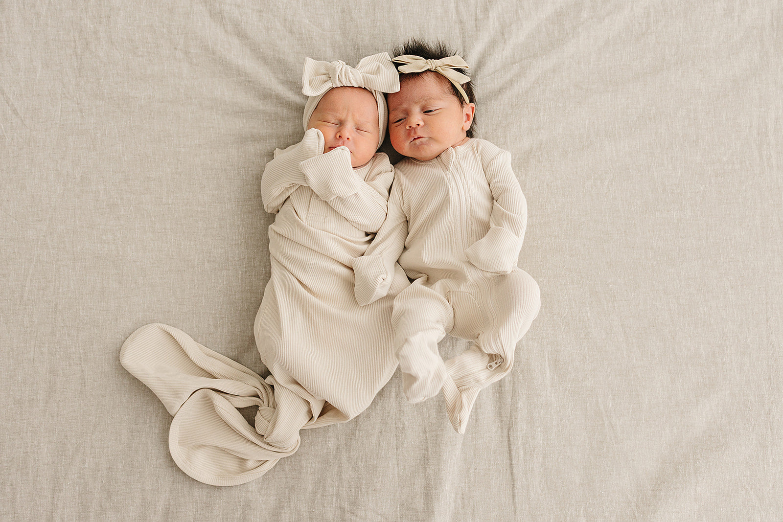 Cream Ribbed Bamboo Knot Gown