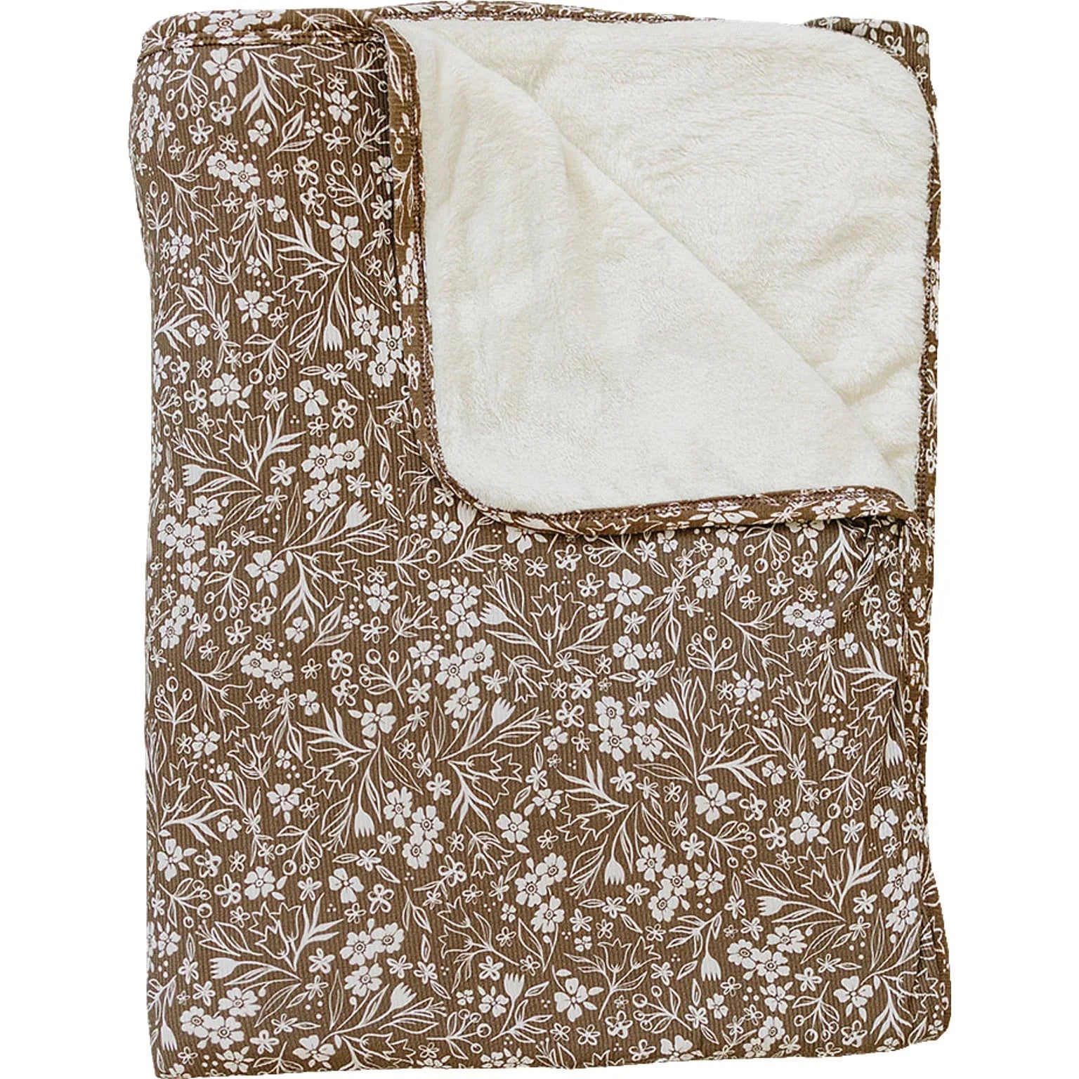 Brown Floral Bamboo Fleece Quilt - BIG FRENCHIES
