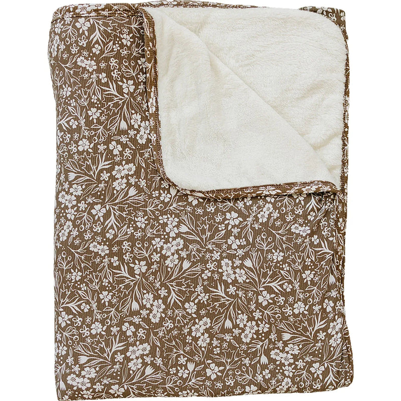 Brown Floral Bamboo Fleece Quilt - BIG FRENCHIES