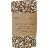 Brown Floral Ribbed Bamboo Stretch Swaddle - BIG FRENCHIES