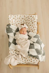 Green Checkered Plush Blanket - BIG FRENCHIES