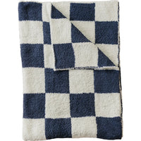 Navy Checkered Plush Blanket - BIG FRENCHIES
