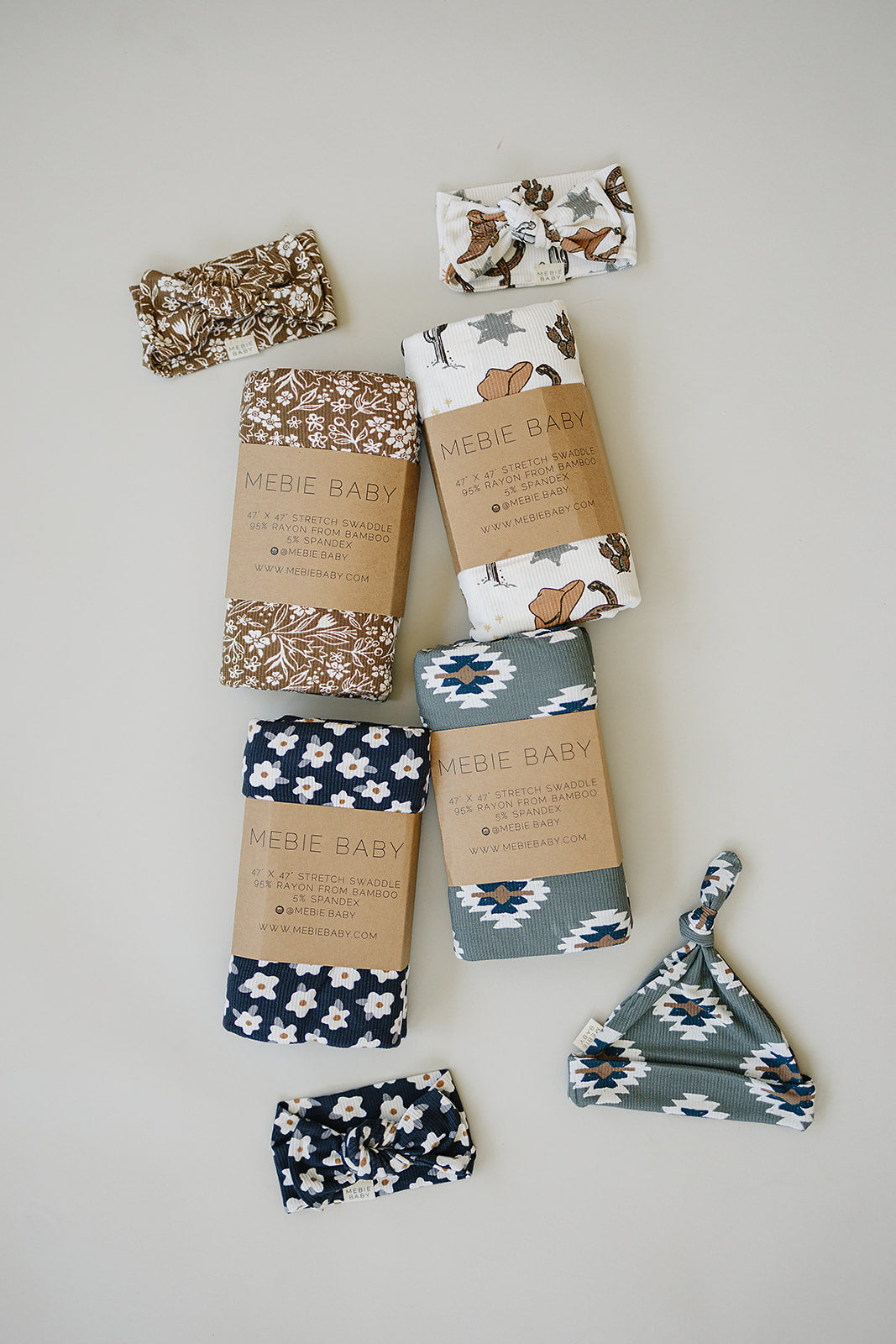Brown Floral Ribbed Bamboo Head Wrap - BIG FRENCHIES