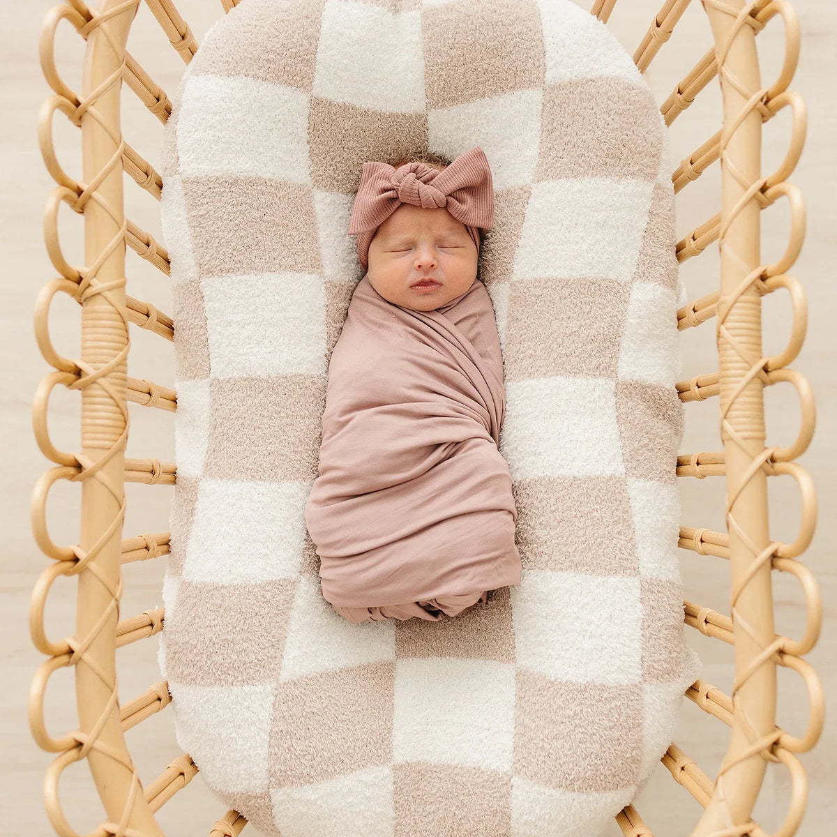 Dusty Rose Bamboo Stretch Swaddle - BIG FRENCHIES