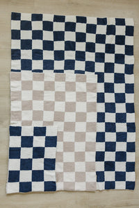 Navy Checkered Plush Blanket - BIG FRENCHIES