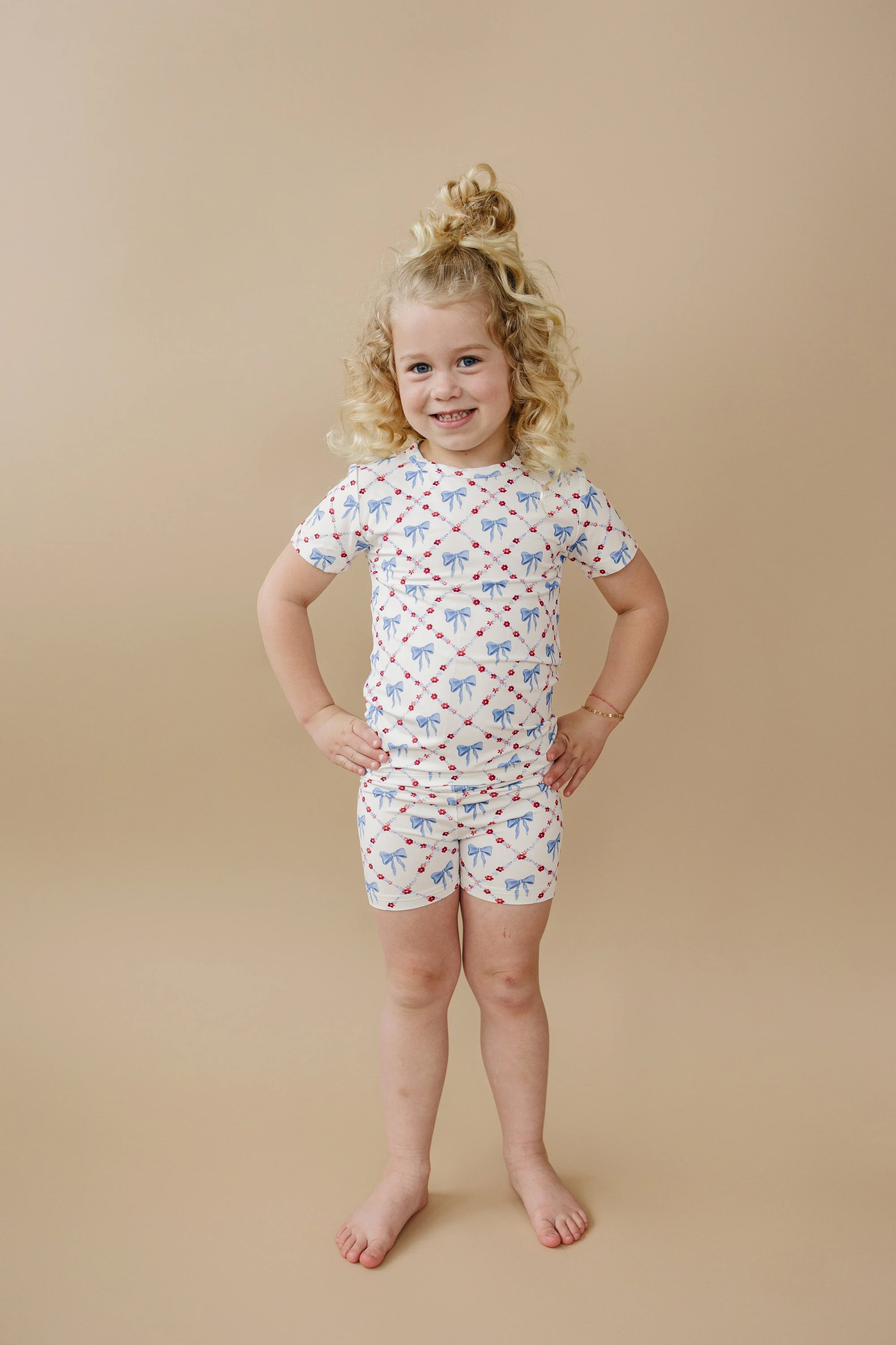 Red White & Bows 2pc Bamboo Pajamas - BIG FRENCHIES