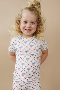 Red White & Bows 2pc Bamboo Pajamas - BIG FRENCHIES