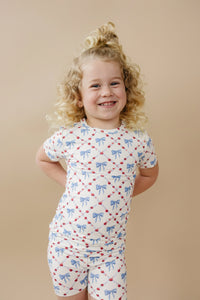 Red White & Bows 2pc Bamboo Pajamas - BIG FRENCHIES