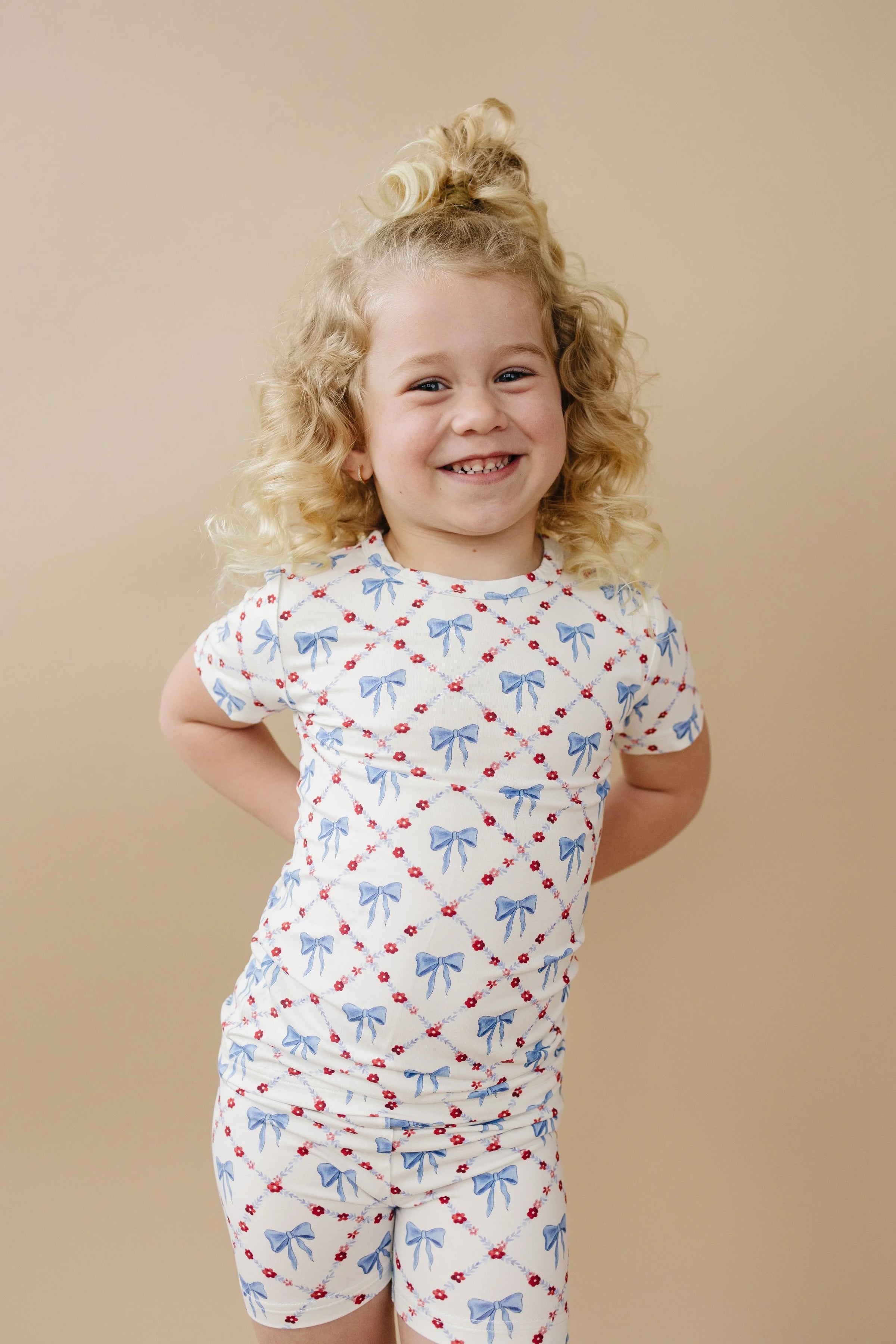 Red White & Bows 2pc Bamboo Pajamas - BIG FRENCHIES