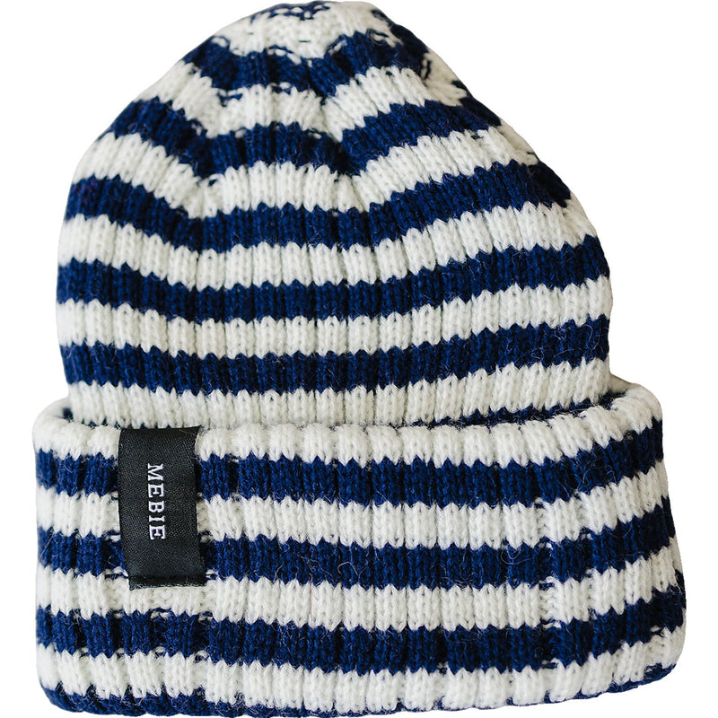 Navy & White Stripe Chunky Knit Beanie - BIG FRENCHIES