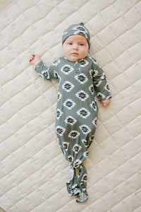 Southwest Aztec Ribbed Bamboo Knot Gown