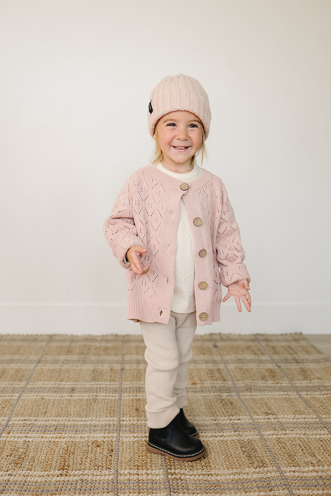 Light Pink Chunky Knit Beanie - BIG FRENCHIES