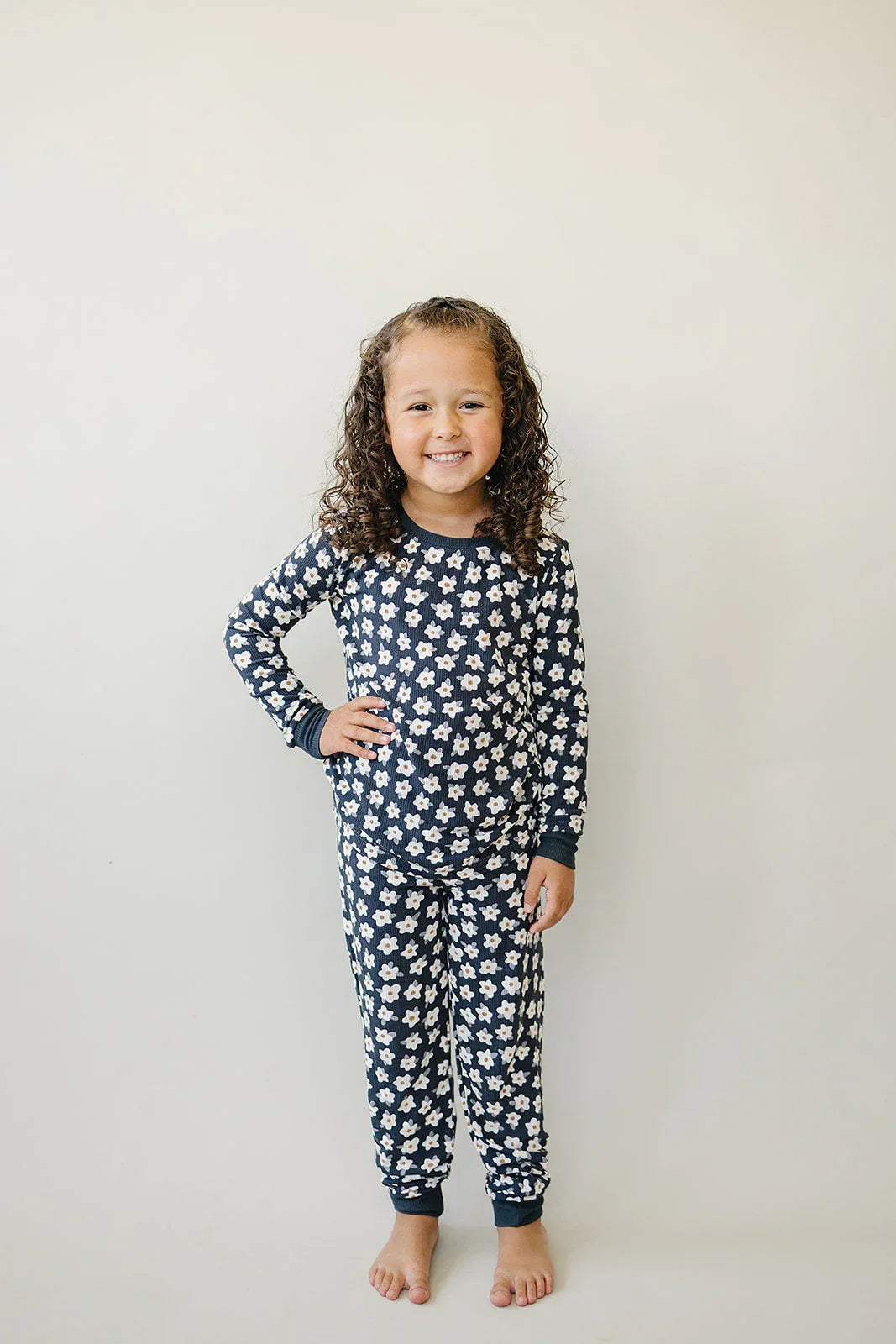 Navy Daisy Ribbed Bamboo Cozy Set - BIG FRENCHIES