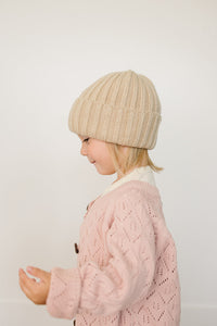 Tan Chunky Knit Beanie - BIG FRENCHIES