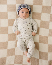 Navy & White Stripe Chunky Knit Beanie - BIG FRENCHIES