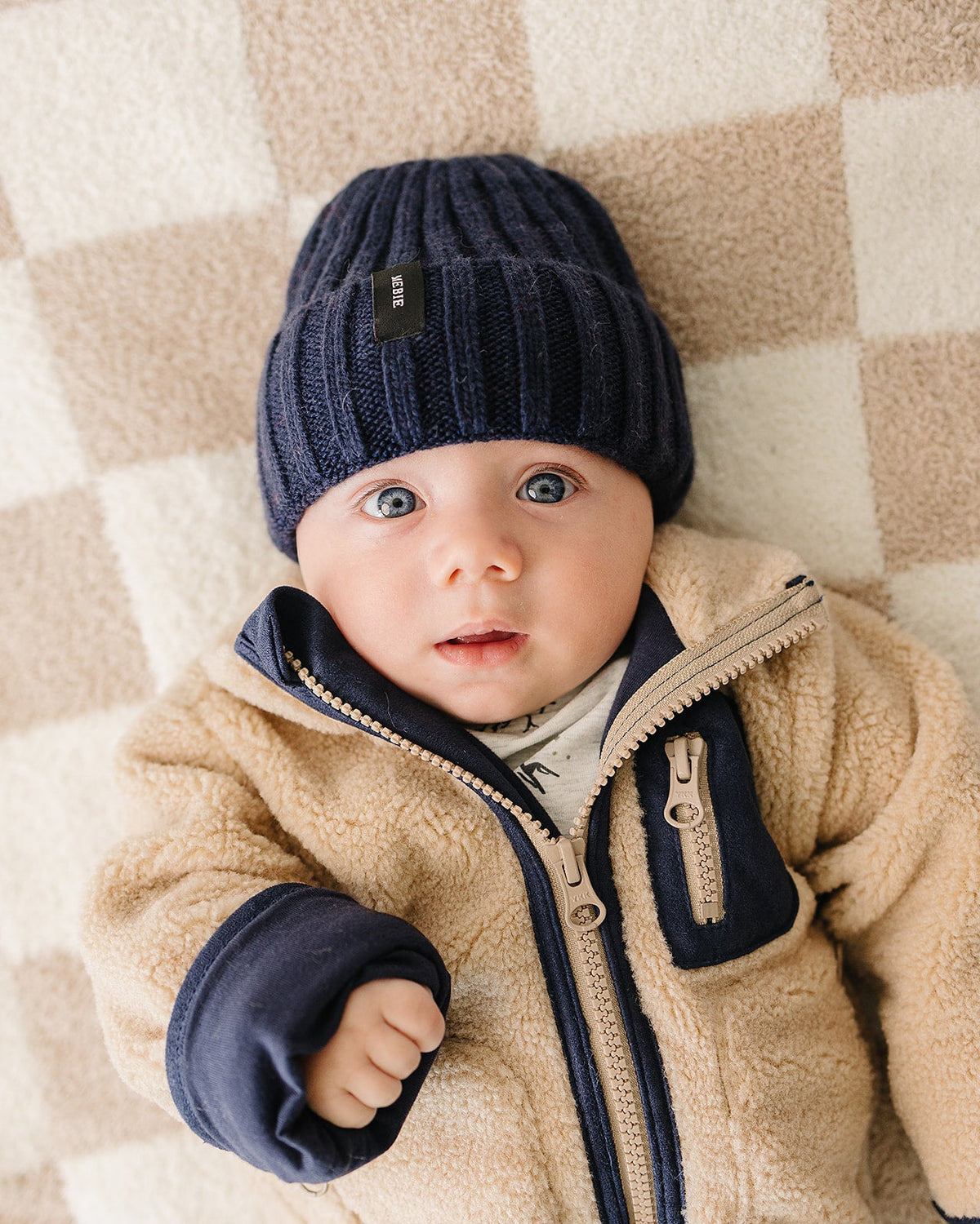 Navy Chunky Knit Beanie - BIG FRENCHIES