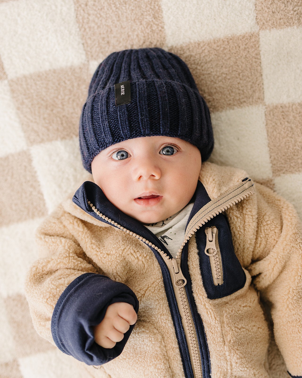 Navy Chunky Knit Beanie - BIG FRENCHIES