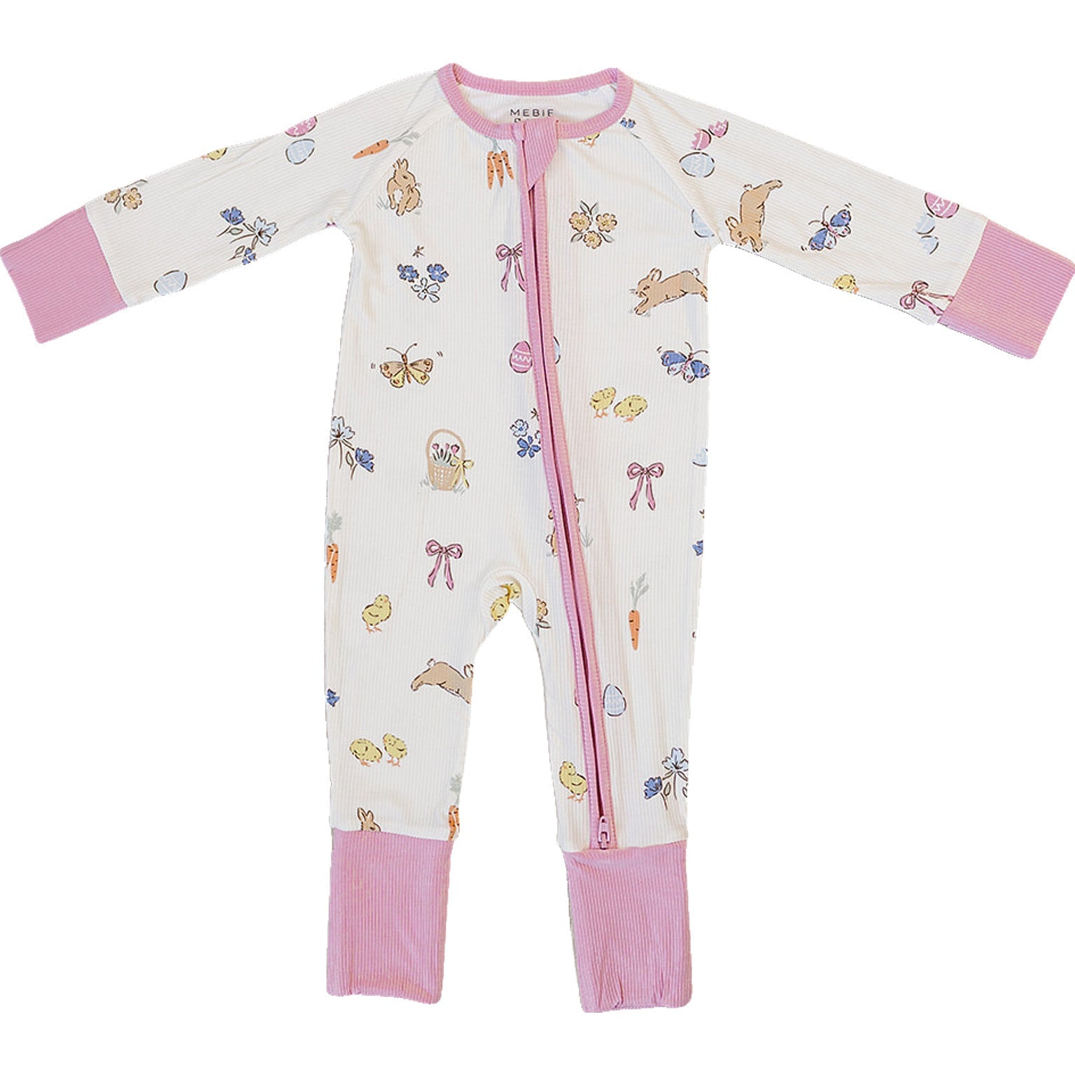 Pink Bunny Ribbed Bamboo Zipper - BIG FRENCHIES