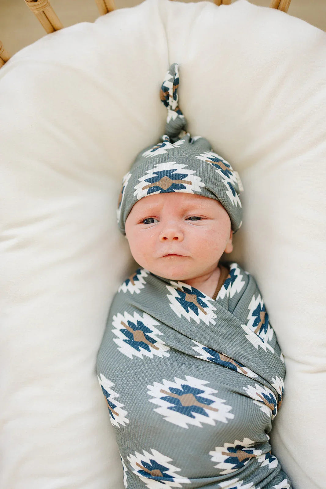 Southwest Aztec Ribbed Bamboo Stretch Swaddle - BIG FRENCHIES