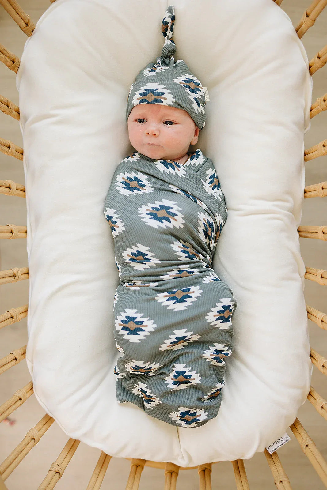 Southwest Aztec Ribbed Bamboo Stretch Swaddle - BIG FRENCHIES