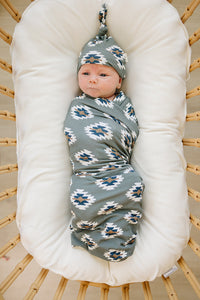 Southwest Aztec Ribbed Bamboo Newborn Knot Hat - BIG FRENCHIES