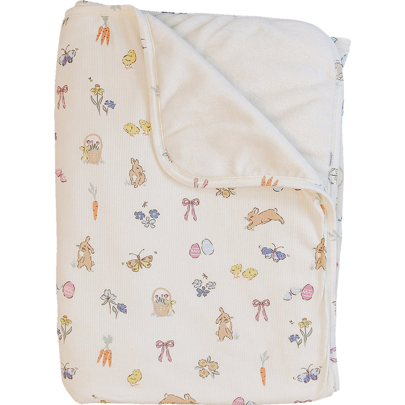 Pink Bunny Ribbed Bamboo Fleece Quilt - BIG FRENCHIES
